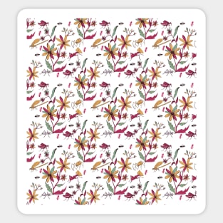 Bugs and Flowers Pattern Sticker